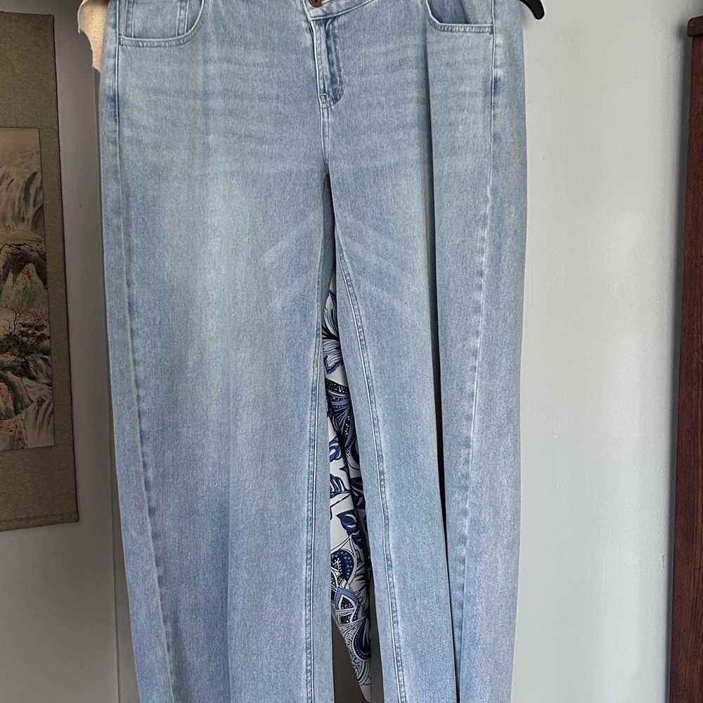 Halara Light Wash High-Rise Straight Leg Women's Jeans - Light Blue Large